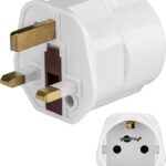 Adaptador de Energia Soquete de Segurança (Tipo F, CEE 7/4)> RU Macho de 3 Pinos (Tipo G, BS 1363) - GOOBAY