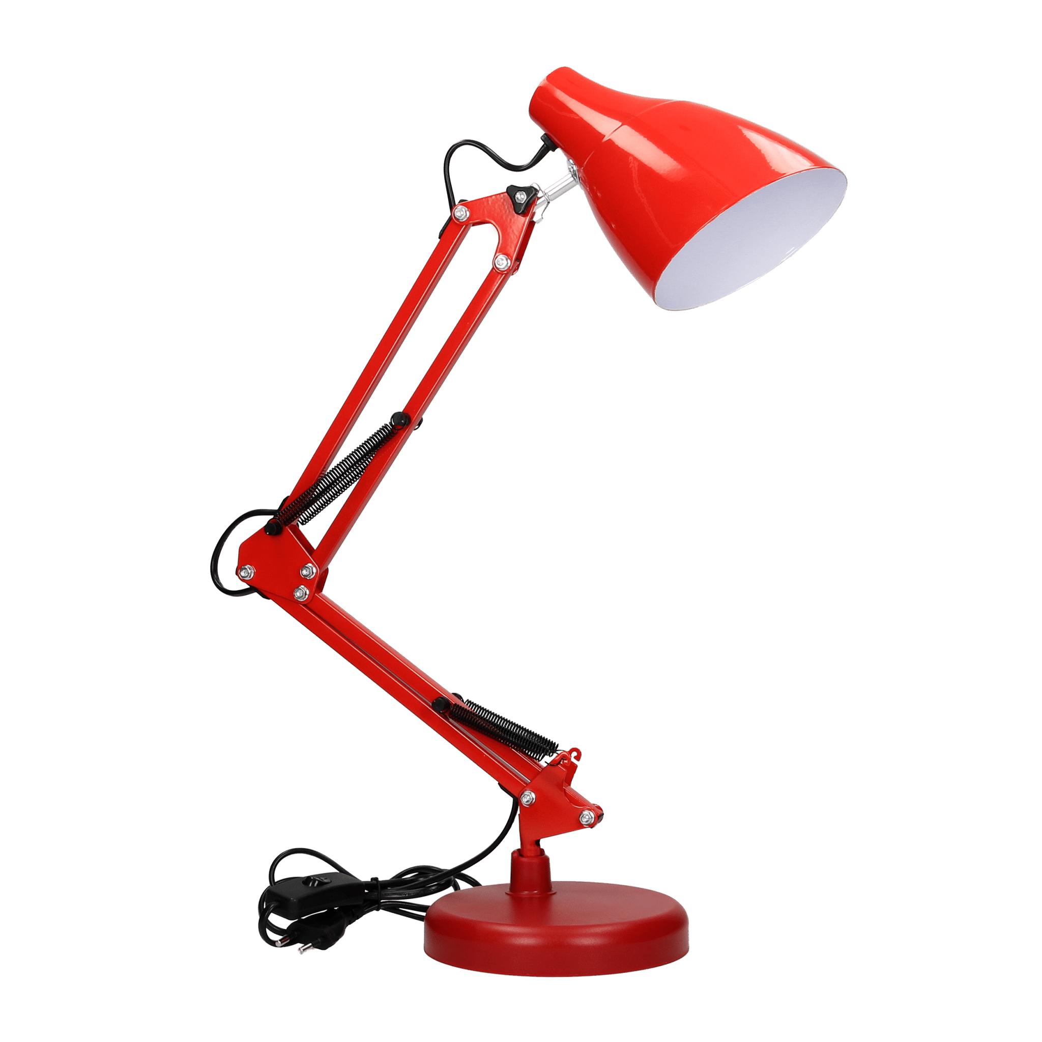 Candeeiro-de-Secretaria-60W-com-Fixacao-em-Aco-Vermelho-ORNO.png Candeeiro de Secretária 60W com Fixação em Aço Vermelho - ORNO - Image 1