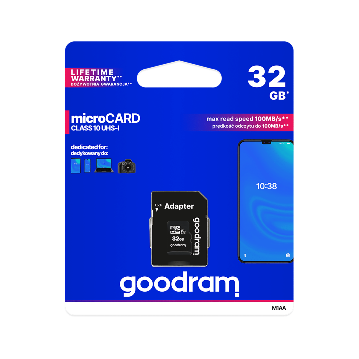 Cartão de Memória MicroSD UHS-I 32Gb com Adaptador - GOODRAM - Image 1