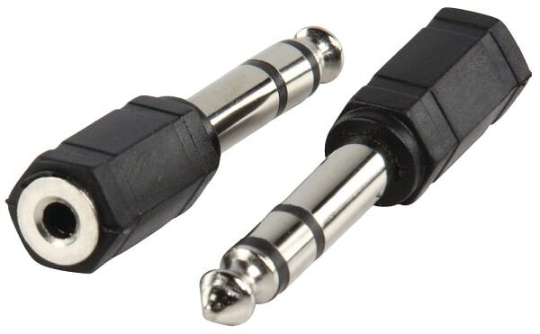 Ficha Adaptadora Jack 6,5mm Macho Stereo - Jack 3,5mm Fêmea Stereo