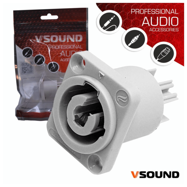 Ficha de Alimentação POWERCON Fêmea Chassis Entrada 3 Polos - VSOUND