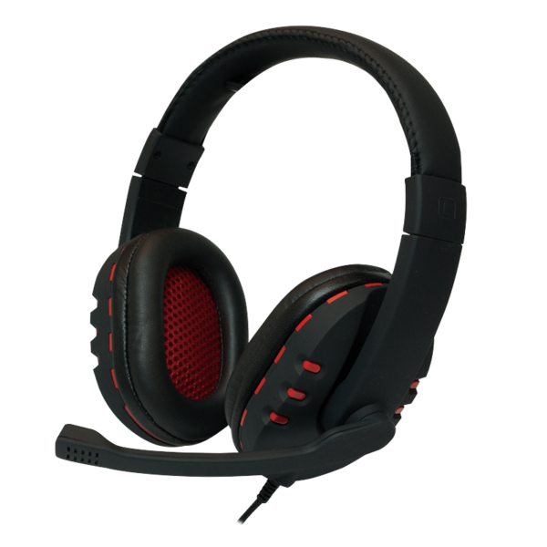 Fone de Ouvido Estéreo de Alta Qualidade USB Preto/Vermelho com Cabo 2.2 metros - LOGILINK