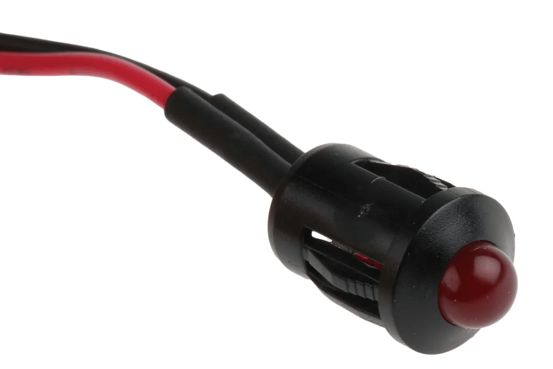 Indicador-LED-Vermelho-com-Lente-Prominente-8mm-24Vdc-20mA-1000mcd.png Indicador LED Vermelho com Lente Prominente 8mm 24Vdc 20mA 1000mcd - Image 1