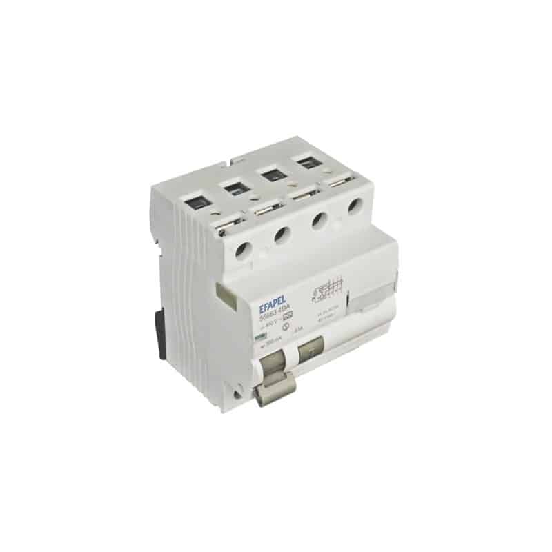 Interruptor-Diferencial-4-Polos-300mA-AC-63A-EFAPEL.jpg Interruptor Diferencial 4 Polos 300mA AC 63A - EFAPEL - Image 1