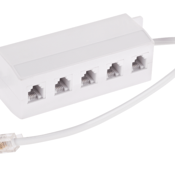 SOCKET de Conexão Telefónica com 5 Entradas 6P4C Branco