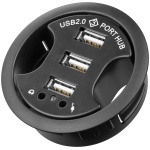 Áudio HUB + de mesa de alta velocidade USB 2.0 de 3 portas