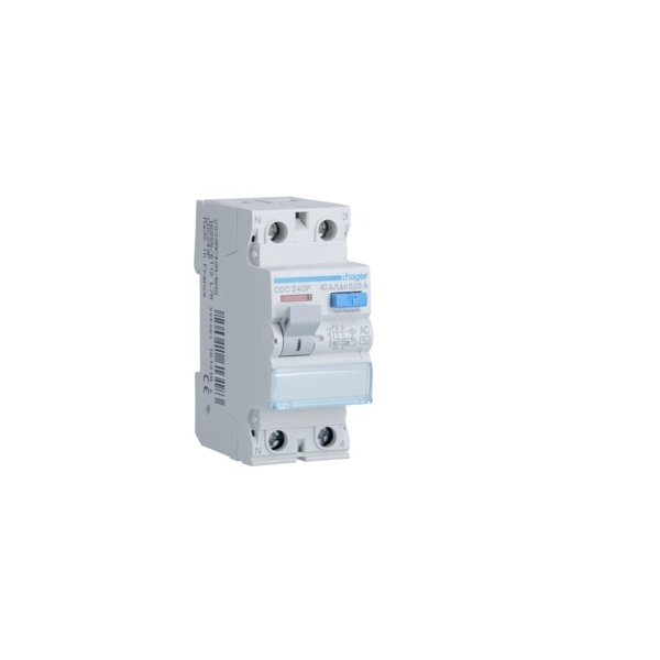 Interruptor Diferencial 2 Polos 40A 30mA 2 Módulos - HAGER