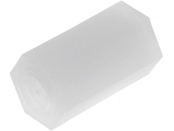 Distanciador Hexagonal Roscado M3x10mm Poliamida Branco