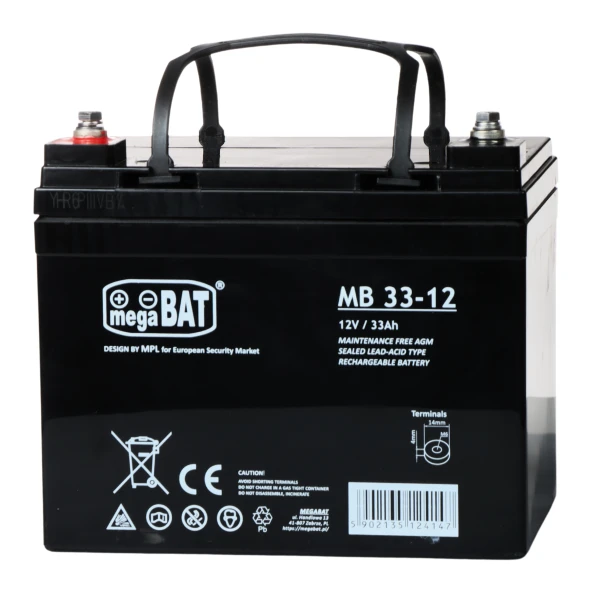 Bateria Chumbo 12V 33Ah (130 x 195 x 180 mm) – megaBAT