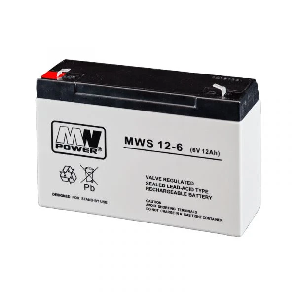 Bateria de Chumbo 6V 12Ah (150 x 50 x 95 mm) – MW POWER