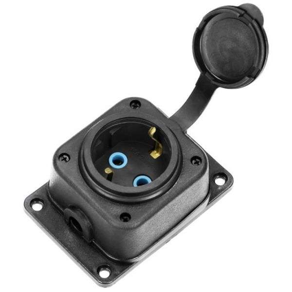 Tomada Schuko 16A IP44 230V Preto – ORNO