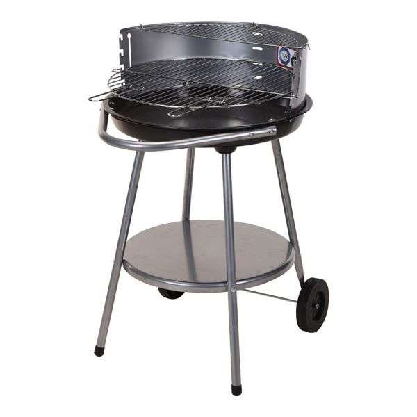 Churrasqueira com Rodas Ø51cm Preto e Cinza