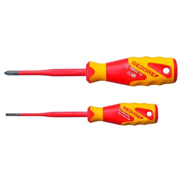 Conjunto de Chaves de Fenda e Cruzada VDE SLIM DRIVE, 2 unidades – Gedore