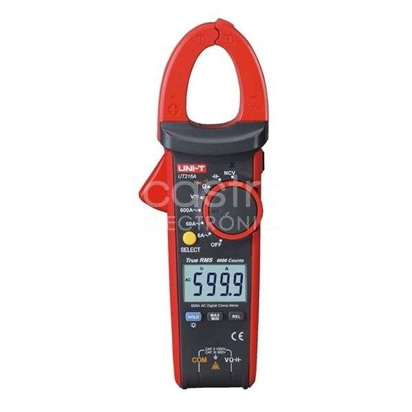 Pinça Amperimétrica 600 A TrueRMS Modelo UT216A – UNI-T