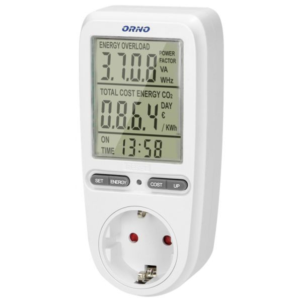 Calculadora de Energia com Display LCD com Tomada Schuko – ORNO