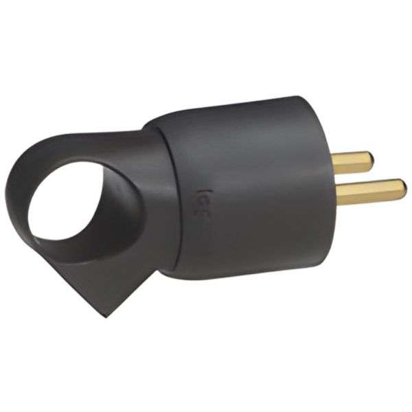 Ficha Schuko Fêmea 250VAC 16A 2P+T com Anel Preta – LEGRAND