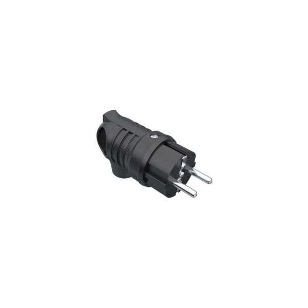 Ficha Borracha Macho 16A 250V 2P+T IP44 Preta