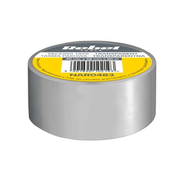 Fita de Embalagem Transparente (45mic x 48 mm x 60 m) – REBEL