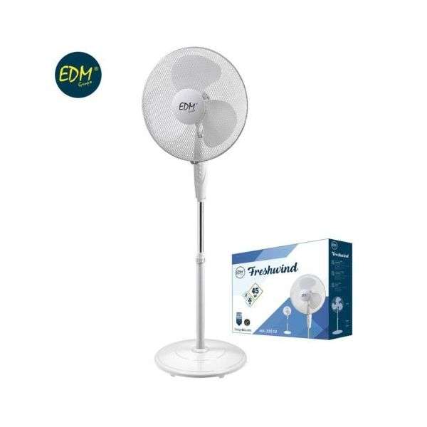 Ventoinha de Pé com Base Circular 45W Ø40cm Altura Regulável 110-130cm Branca – EDM