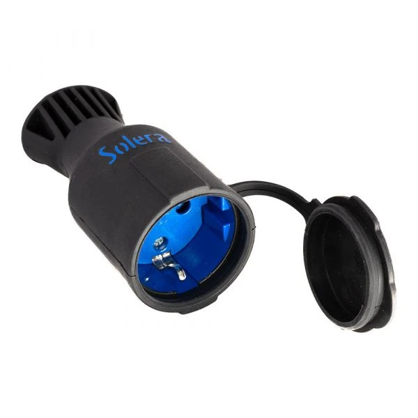 Ficha de Borracha Fêmea 2P+T 16A 250V IP44 Preto