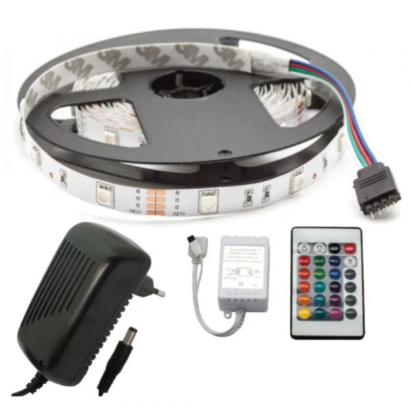 Fita LED RGB 5 Metros com 150 Leds + Controlador + Fonte de Alimentação – SEKI