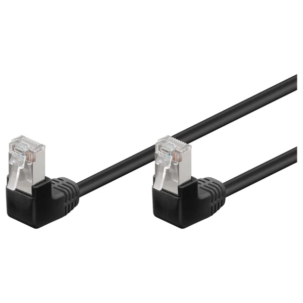 Cabo de Rede CAT 5e 1x 90 ° angular, U / UTP 0,25 metros Preto PVC - GOOBAY