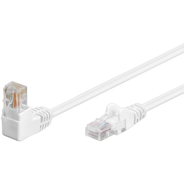 Cabo de Rede CAT 5e 1x 90 ° angular, U / UTP 5 metros Branco – PVC