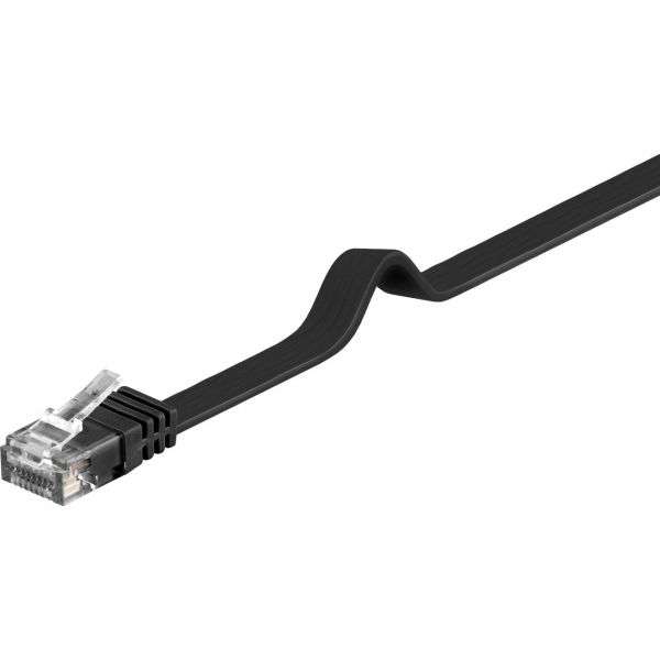 Cabo de Rede Plano CAT 6, U / UTP 1 metro Preto – PVC