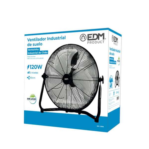 Ventoinha Industrial de Chão 120W Ø50x58cm Preta – EDM