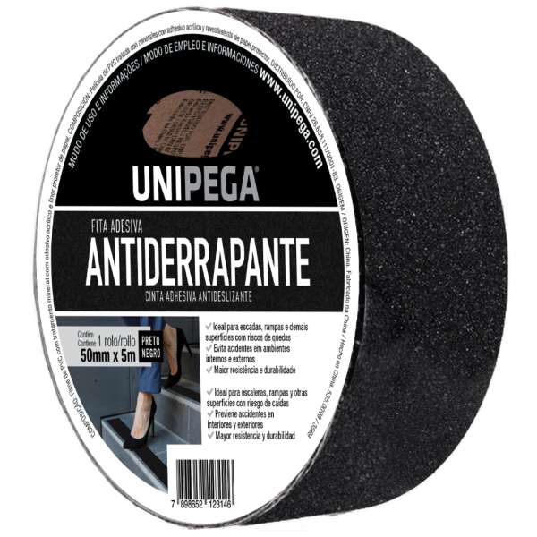 Fita Antiderrapante (0,75 mm x 50 mm x 5 m) Preta – REBEL