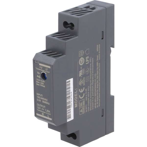 Alimentador estabilizado 12 VDC, HRF-12/1.25A HRF-12/1,25A – GOLMAR