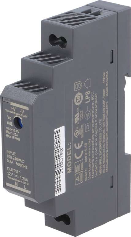 Alimentador estabilizado 12 VDC, HRF-12/1.25A HRF-12/1,25A – GOLMAR