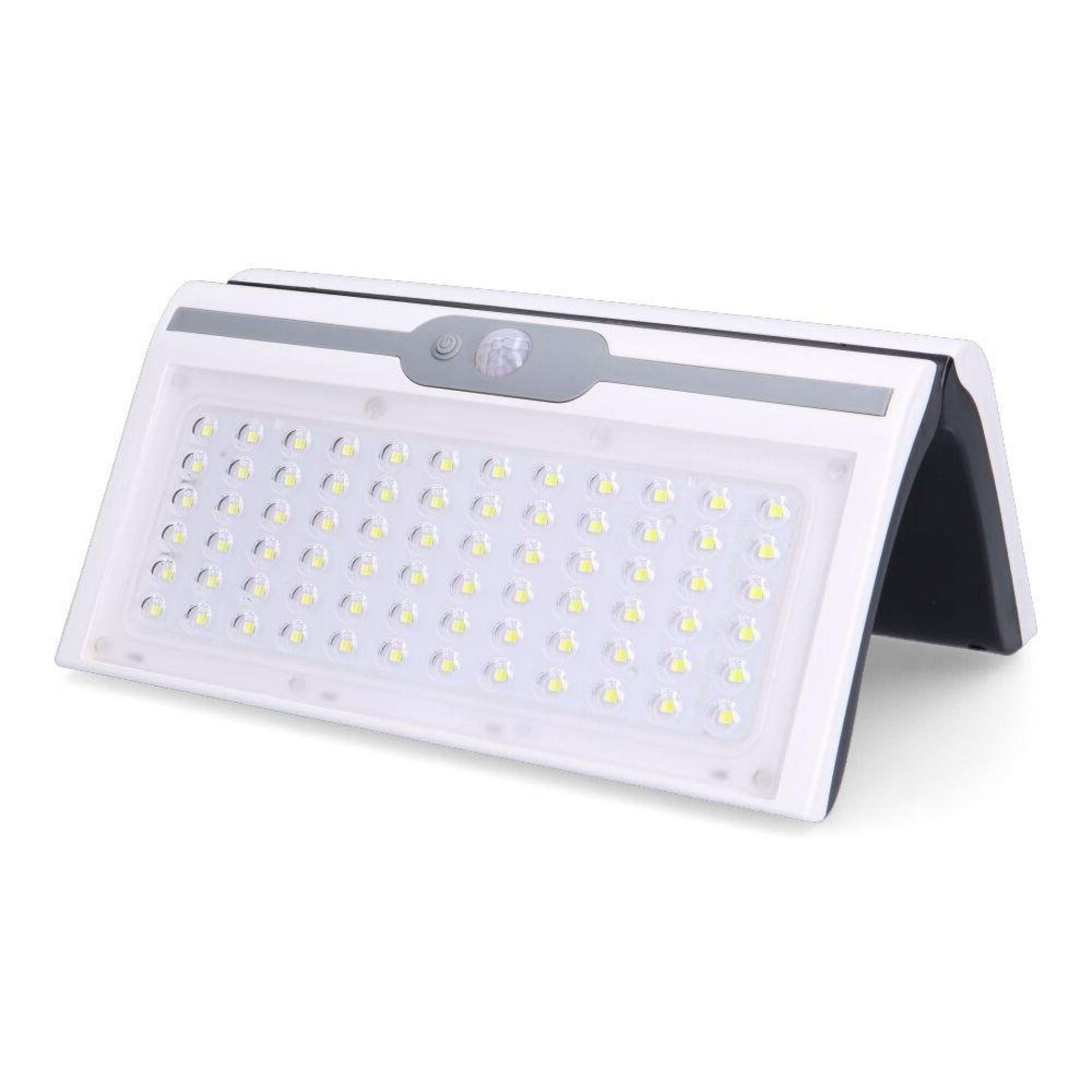 Candeeiro de parede solar 6w 430lm 6.500k com sensor cor branco