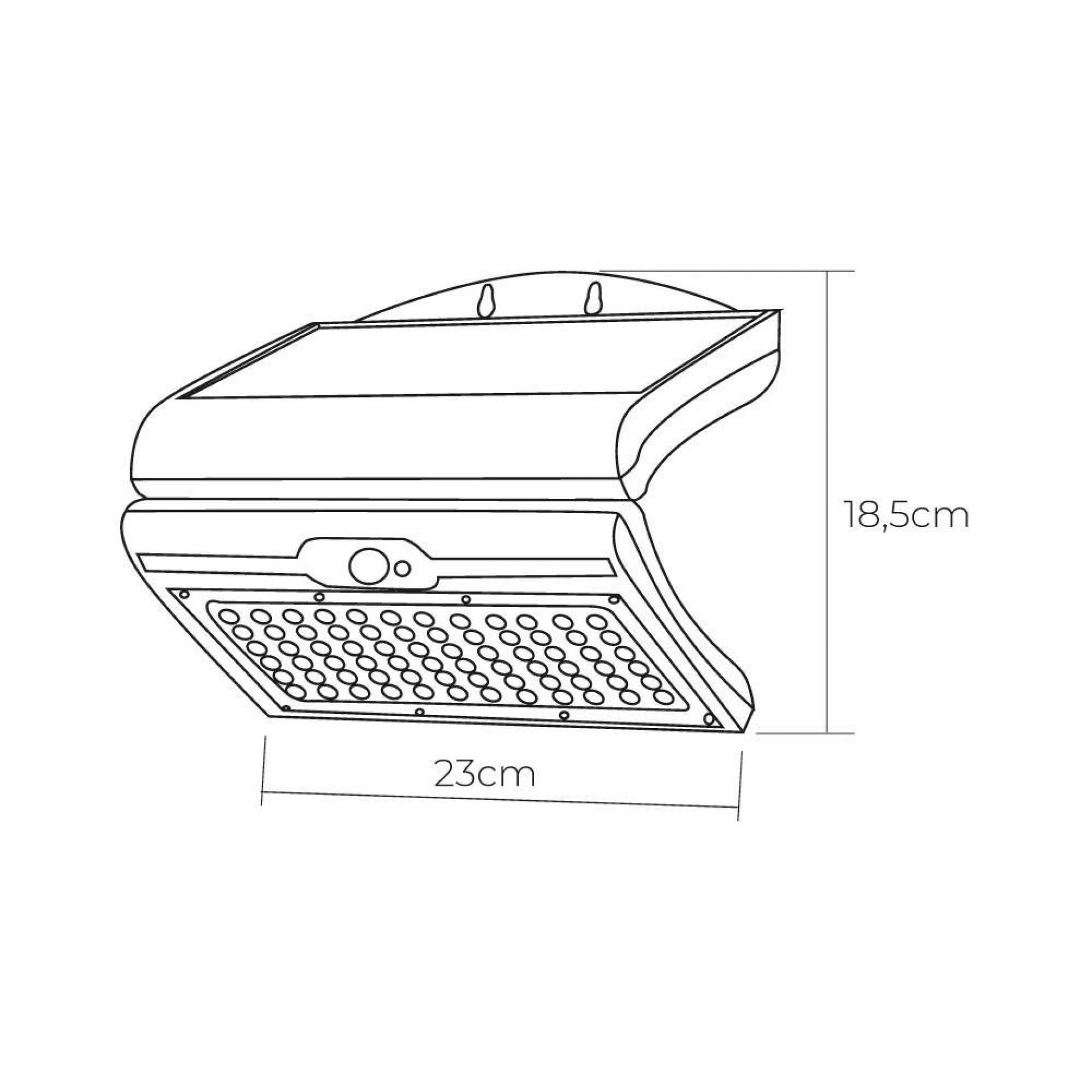 Candeeiro de parede solar 6w 430lm 6.500k com sensor cor branco - Image 2
