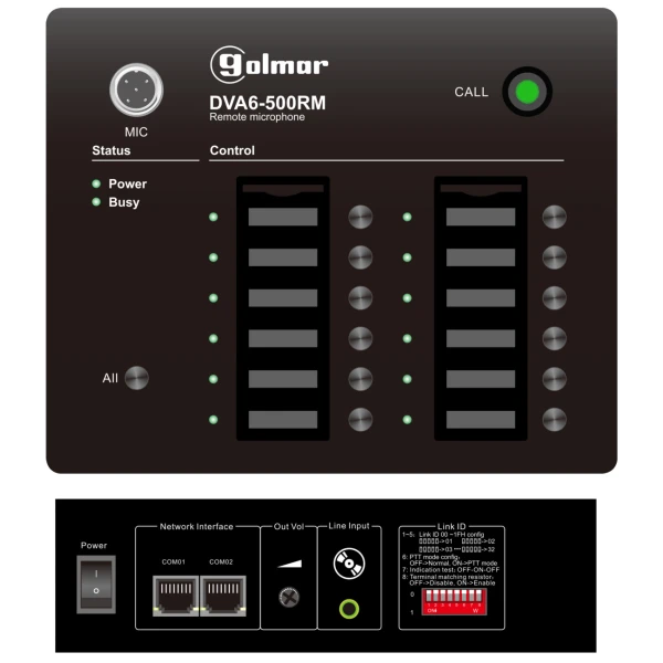 Microfone DVA6-500RM 12 zonas – GOLMAR